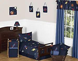 Sweet Jojo Designs 5-Piece Space Galaxy Galactic Planets Rocket Ship Boys Girls Toddler Bedding Set