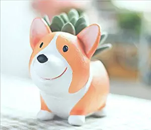 SUN-E Cute Animal Shaped Cartoon Home Decoration Succulent Vase Lovely Corgi Dog Flower Pots (style-A)