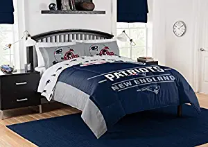 New England Patriots NFL Full/Queen Comforter & Pillow Shams (3 Piece Bed Set) + Homemade Wax Melts