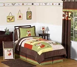 Sweet Jojo Designs 4-Piece Woodland Forest Animals Kids Bedding Boys Twin Set