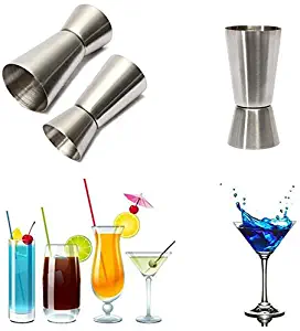 Bar Tools - 20 40ml Stainless Steel Bar Measures Jigger Party Wine Cocktail Shaker Kit Dual Spirit Drink Measure - Clear Kitchen Boston Strainer Measure Fashioned Zester Glass Carrier Sea