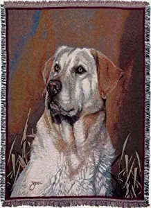 Simply Home Yellow Labrador Retriever Dog Deluxe Full-Size Tapestry Blanket Throw SKU TP817