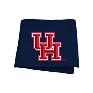 CollegeFanGear Houston Cougars Navy Sweatshirt Blanket 'Interlocking UH'
