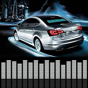 DIYAH Auto Sound Music Beat Activated Car Stickers Equalizer Glow LED Light Audio Voice Rhythm Lamp 45cm X 11cm / 18in X 4.5in (Blue)