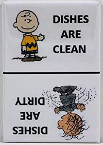 Player One Collectables Clean/Dirty Pigpen & Charlie Brown - Dishwasher Magnet. Peanuts (Pigpen/Charlie Brown - White)