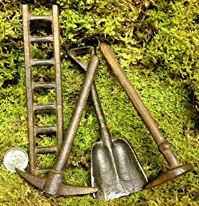 Fairy Garden Accessories Tools Decor Kit | Miniature Dollhouse Cast Iron Tool Set