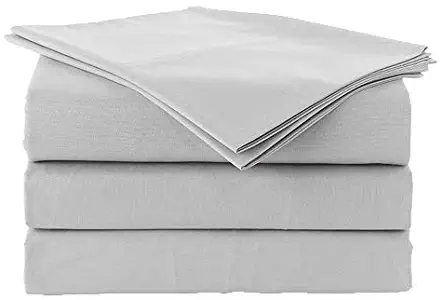 MD Home Bed Sheet Set 4 Pieces - King, Light Grey Solid - 400 Thread Count 100% Pure Cotton - Breathable, Soft & Silky Sateen Weave Fits Mattress Upto 15'' Deep Pocket