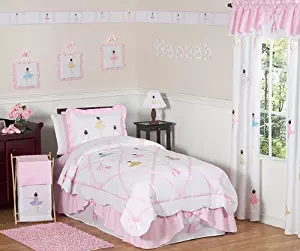 Sweet Jojo Designs 4-Piece Ballet Dancer Ballerina Children's Girls Twin Bedding Set