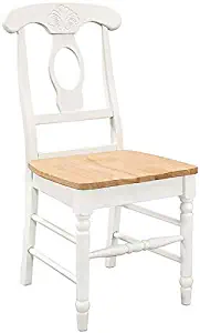 BOWERY HILL Damen Napoleon Dining Side Chair in Natural and White