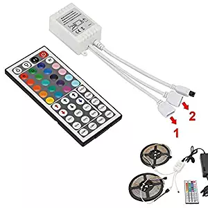SUPERNIGHT RGB Light Strip Remote Controller, 2-in-1 4 Pin Dimming Dimmer Brightness Flash Mode Control Options for LED Tape Light,12V DC LEDs Rope Lighting