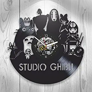 Ghibli Studio, Vinyl Clock, Wall Decor, Handmade Gift, Modern Art, Gift Ideas For Fans, Home Room Decoration, Children's Room Decor, Vintage Vinyl Record, Pop, Anime, Cartoon