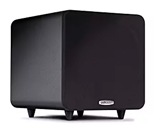 Polk Audio PSW111 Compact Powered 8" Subwoofer | Up to 300 Watt Amp | Stylish Looks, Big Bass at Great Value | Easy Integration with Home Theater Systems