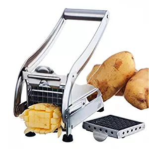 Stainless Steel Home French Fries Potato Chips Strip Cutting Cutter Machine Maker Slicer Chopper Dicer + 2 Blades