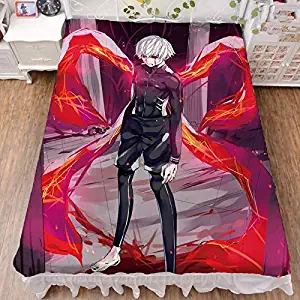 Mxdfafa Anime Tokyo Ghoul Character Sexy Girl boy Kaneki Ken Kirishima Toka Bed Sheet Throw Blanket Bedding Coverlet Cosplay Gifts Flat Sheet