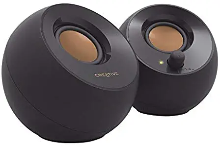 Creative Pebble 2.0 USB-Powered Desktop Speakers with Far-Field Drivers and Passive Radiators for Pcs and Laptops (Black)