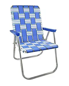 Lawn Chair USA Webbing Chair (Deluxe, Blue Sands with Blue Arms)