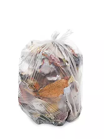 Resilia Tall 15 Gallon Trash Bags - Clear Recycling 100 Bags/Roll, 1 Mil Thick, 24x33 inches (WxH), Wire Ties Included, Made in USA