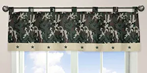 Sweet Jojo Designs Window Valance, Green Camo Army Military Camouflage