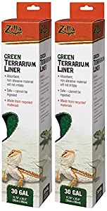 (2 Pack) Zilla Reptile Terrarium Bedding Substrate Liner, Green - 30 Gallon