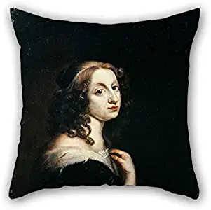 beeyoo Oil Painting David Beck - Christina, Queen of Sweden 1644-1654 Pillowcase 16 X 16 Inches / 40 by 40 cm Best Choice for Play Room Teens Drawing Room Bedding Teens Boys with 2 Sides