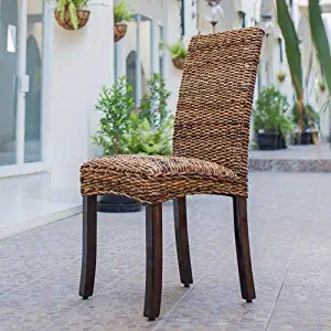 International Caravan SG-3330-2CH-IC Furniture Piece Set of Two Louisa Abaca Cushioned Seat Dining Chair