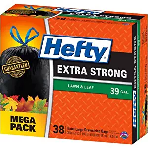 Hefty Lawn & Leaf Extra Strong Extra Large Drawstring Bags, 39 gallon, 38 count