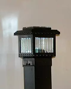Polaris Mini Solar Deck Light, 2-1/2 Post, 1W LED, Black by Aurora Lighting