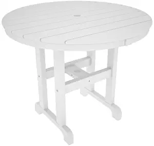 POLYWOOD RT236WH Round Dining Table, 36-Inch, White