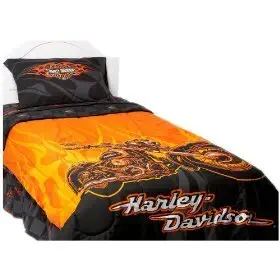 Harley Davidson Flames Twin Sheet Set