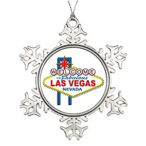 Metal Ornaments Welcome to Fabulous Las Vegas Personalised Christmas Tree Decoration Xmas Table Decorations