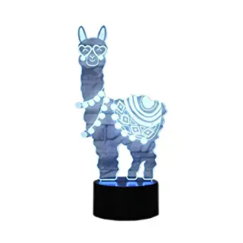 Novelty 3D Illusion Lamps LED Alpaca Llama Night Lights USB 7 Colors Sensor Desk Lamp for Kids Christmas Birthday Gifts Home Decoration