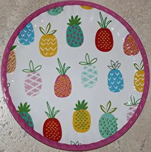 Cynthia Rowley 100% Melamine Pineapples Lightweight 10-1/2" Dinner Plates - Set of 6