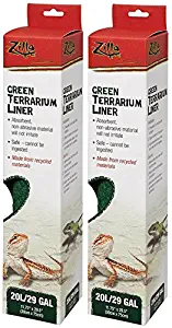 (2 Pack) Zilla Reptile Terrarium Bedding Substrate Liner, Green - 29 Gallon