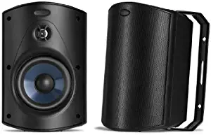 Polk Audio Atrium 5 Outdoor Speakers with Powerful Bass (Pair, Black) - All-Weather Durability | Broad Sound Coverage | Speed-Lock Mounting System