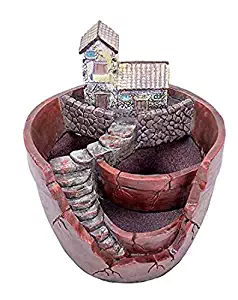 Fairy Garden Pot LETOOR Enlarged 7 Inch Creative Flower Pot Hanging Garden Design with Sweet House Planter for Holiday Decoration and Gift