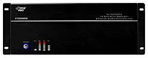 4 Multi-Zone Bluetooth Stereo Amplifier - 19” Rack Mount, Powerful 8000 Watts with Speaker Selector Volume Control & LED Audio Level Display - 4-Ch. Bridgeable Switches - PT8000CH