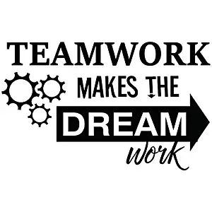 36"x24" Teamwork Makes The Dream Work Wall Decal Sticker Color Choices Wall Decal Sticker Art Mural Home Décor Quote