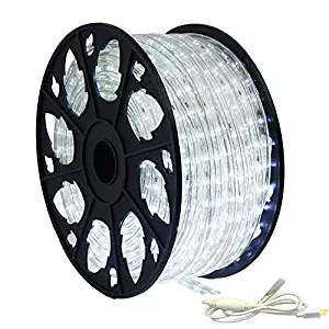 AQLighting Dimmable Cool White LED Rope Light Standard Kit, 120 Volts, 150ft/Roll, Commercial Grade Indoor/Outdoor Rope Light, IP65 Waterproof