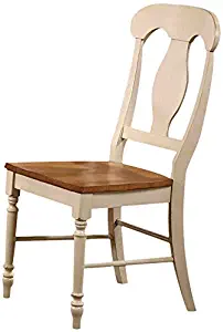 Iconic Furniture Napoleon Dining Chair, Antiqued Caramel Biscotti Finish- SET OF 2