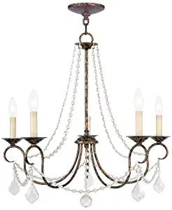 Livex Lighting 6515-71 Pennington 5 Light Chandelier, Hand Applied Venetian Golden Bronze