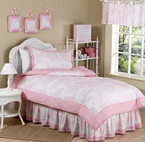 Sweet Jojo Designs 3-Piece Pink French Toile Children's and Teen Full/Queen Girls Bedding Set