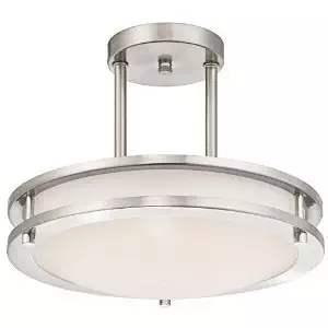 LB72131 LED Semi Flush Mount Ceiling Fixture, Antique Brushed Nickel Finish, 4000K Cool White, 1050 Lumens, Dimmable