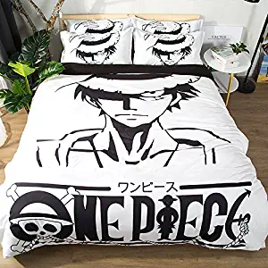 Koongso 3D One Piece Bedding Sets Reversible 3 Pieces Soft Breathable Japanese Anime Duvet Cover Set for Kids Boys Teens,Twin/Full/Queen/King Size
