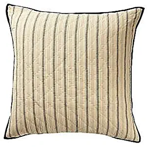 CREMIEUX Black Ivory TRENTON Ticking Stripe EURO PILLOW SHAM