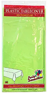 Party Dimensions Single Count Rectangular Plastic Tablecover, 54 by 108-Inch, Lime Green