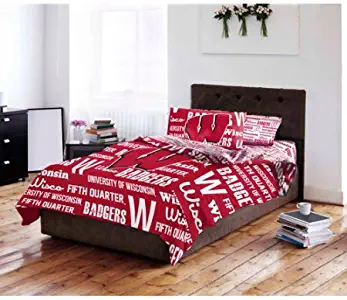 Northwest NCAA University of Wisconsin Badgers Bed in a Bag Complete Bedding Set (Full)