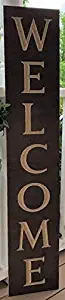 Paint Me Designs, Wooden Welcome Sign, Vertical, Stained