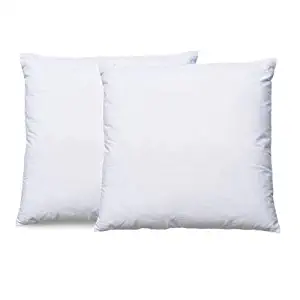 IZO Home Goods Premium Indoor/Outdoor Pillows 24" x 24" Set of 2 Square Pillow for Decorative Patio Cushion Shams - Hypoallergenic, Anti-Mold Water Resistant (2 Pack) -Standard/White