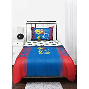 NCAA Kansas U Jayhawks Full Comforter & Sheet Set (5 Piece Bed in A Bag)