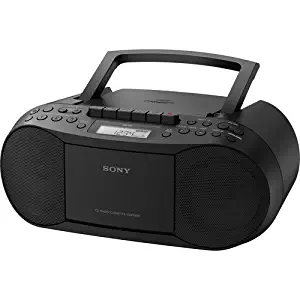 Sony Portable Digital Tuner AM/FM Radio Cd Player & Tape Cassette Recorder Mega Bass Reflex Stereo Sound System Plus 6ft Cube Cable Aux Cable to Connect Any Ipod, Iphone or Mp3 Digital Audio Player